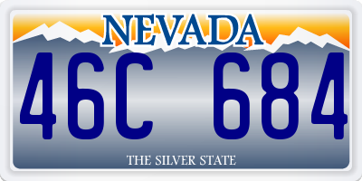 NV license plate 46C684