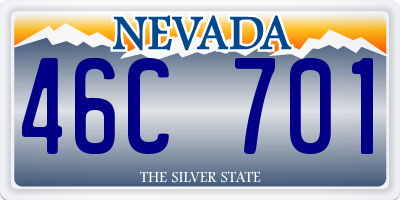 NV license plate 46C701