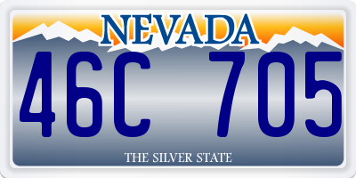 NV license plate 46C705