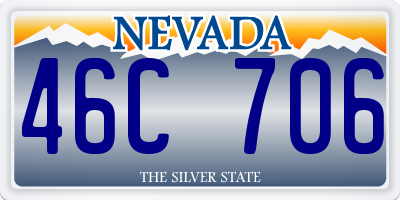 NV license plate 46C706