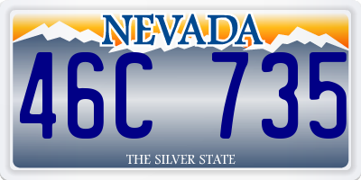 NV license plate 46C735