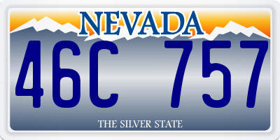 NV license plate 46C757