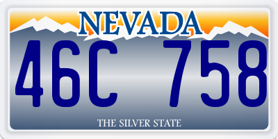 NV license plate 46C758