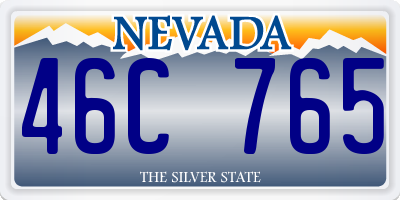 NV license plate 46C765