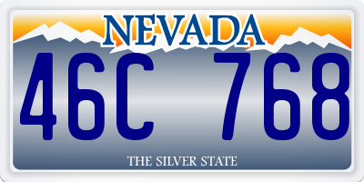 NV license plate 46C768