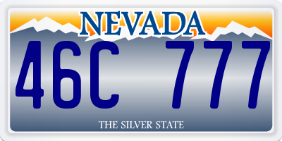 NV license plate 46C777