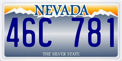NV license plate 46C781
