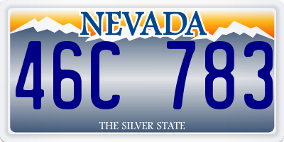 NV license plate 46C783