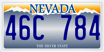 NV license plate 46C784