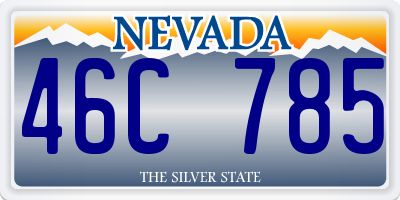 NV license plate 46C785