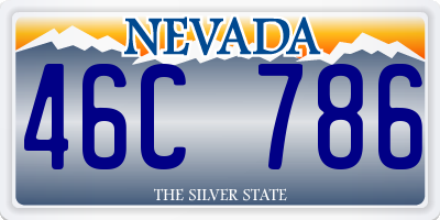 NV license plate 46C786