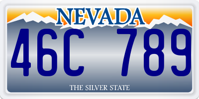 NV license plate 46C789