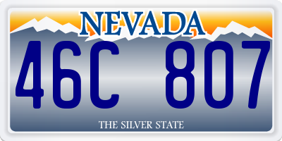 NV license plate 46C807