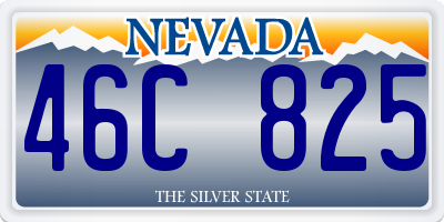 NV license plate 46C825