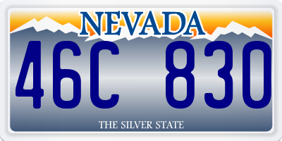 NV license plate 46C830