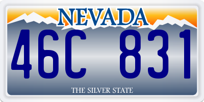 NV license plate 46C831