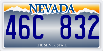 NV license plate 46C832