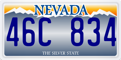 NV license plate 46C834