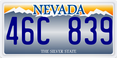 NV license plate 46C839