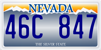 NV license plate 46C847