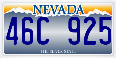NV license plate 46C925
