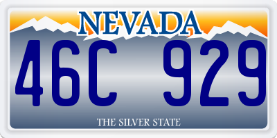 NV license plate 46C929