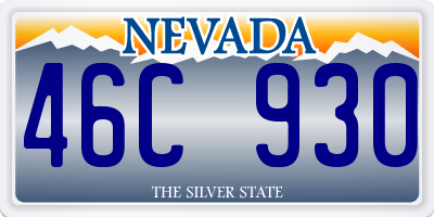 NV license plate 46C930