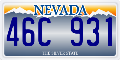 NV license plate 46C931
