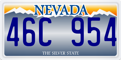NV license plate 46C954
