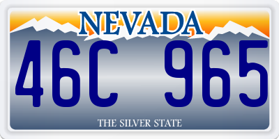 NV license plate 46C965
