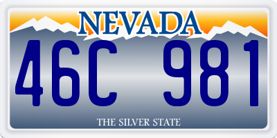 NV license plate 46C981