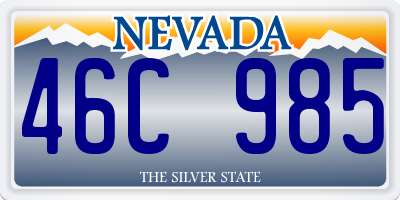 NV license plate 46C985