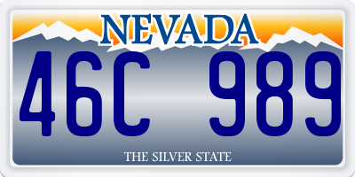 NV license plate 46C989