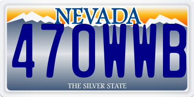 NV license plate 470WWB