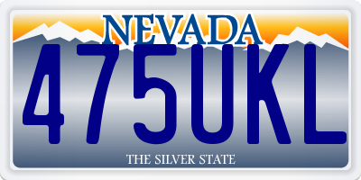 NV license plate 475UKL