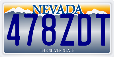 NV license plate 478ZDT