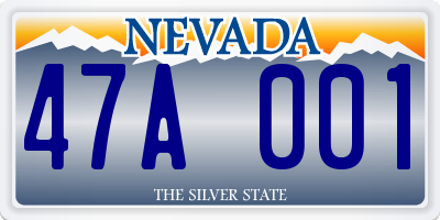 NV license plate 47A001