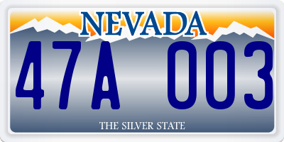 NV license plate 47A003
