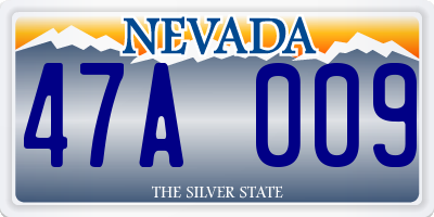 NV license plate 47A009