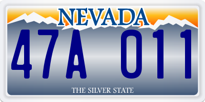 NV license plate 47A011