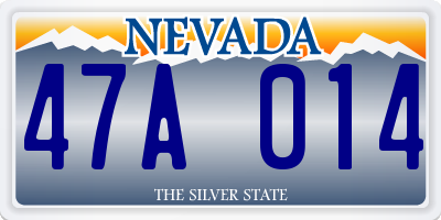 NV license plate 47A014