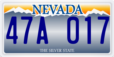 NV license plate 47A017