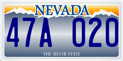 NV license plate 47A020