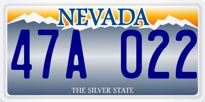 NV license plate 47A022