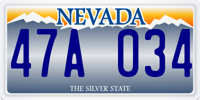 NV license plate 47A034