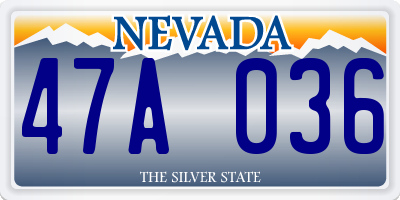 NV license plate 47A036