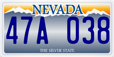 NV license plate 47A038
