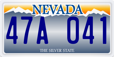 NV license plate 47A041