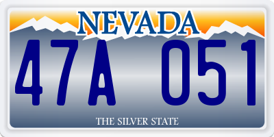 NV license plate 47A051
