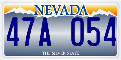 NV license plate 47A054